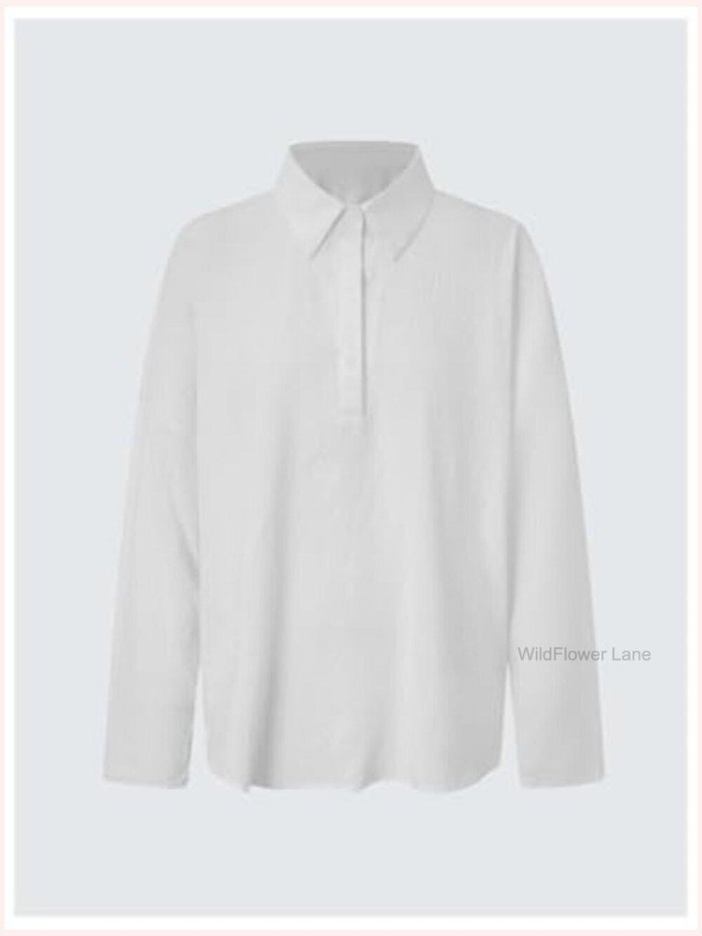 Plus Size Long Sleeve Button Down Blouse Collared Dressy Casual Top - Picture 4 of 5